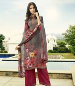 Grey printed crepe salwar