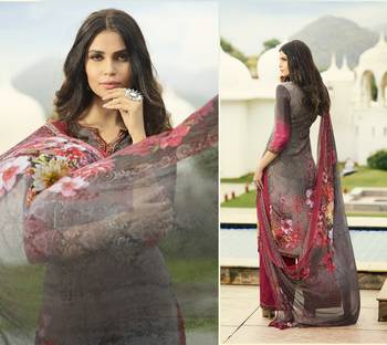 Grey printed crepe salwar 2