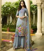 Multicolor printed crepe salwar