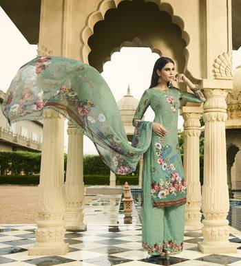 Green printed crepe salwar 1