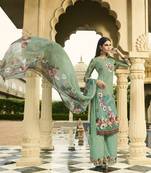 Green printed crepe salwar