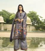Grey printed crepe salwar