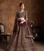 Beautiful Maroon Embroidered Art Silk Wedding Designer Lehenga Choli For Women