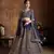 navy blue embroidered art silk wedding lehenga set choli with dupatta for women