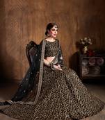 Alluring Black Heavy Zari And Sequins Embroidered Wedding Designer Lehenga Choli With Dupatta
