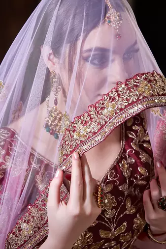 maroon silk sequin embroidered lehenga set choli with dupatta with pink dupatta