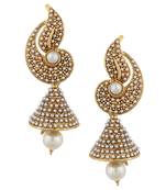 White flower Indian pearl jhumka earring jhumki