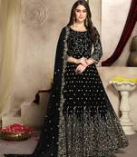 Black embroidered georgette salwar Kameez