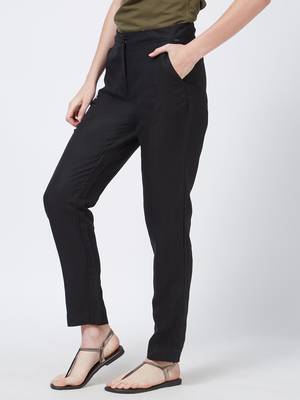 Black casual Linen Pants 3