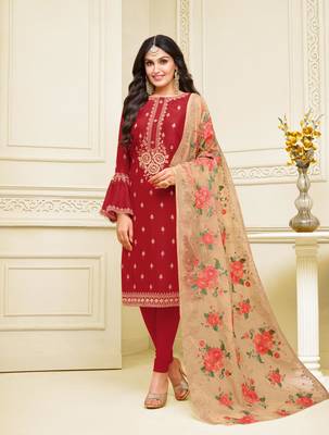 Designer Satin Georgette Semi-Stitched Salwar Suit 1