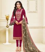 Designer Satin Georgette Semi-Stitched Salwar Suit