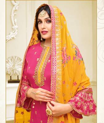 Designer Satin Georgette Semi-Stitched Salwar Suit 2