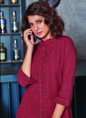 Brown Georgette Plain Long Kurtis 2