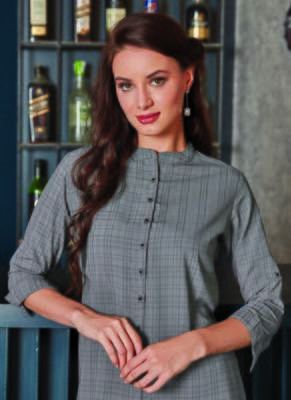 Grey Georgette Plain Long Kurtis 2