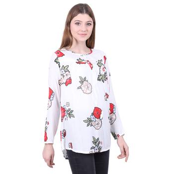 White Printed Viscose Rayon Long Top  3