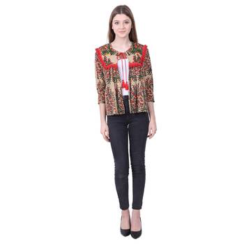 Multicolor Printed Blended Cotton Long Top  1