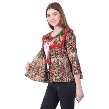 Multicolor Printed Blended Cotton Long Top  2