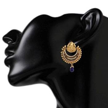 Ram leela inspired Goddess Lakshmi INDIA ADIVA pearl ethnic earring 3