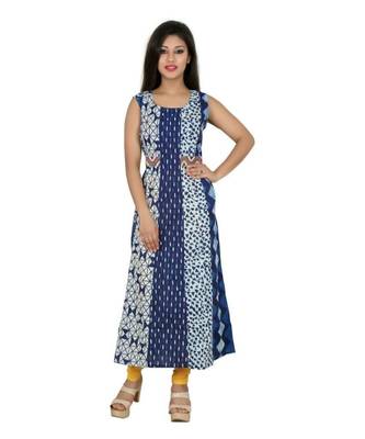 Blue printed cotton kurti 1