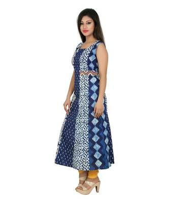 Blue printed cotton kurti 2