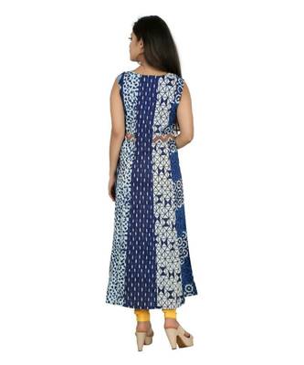 Blue printed cotton kurti 3