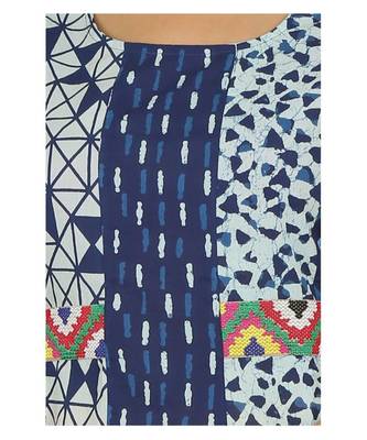 Blue printed cotton kurti 4