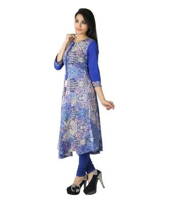 Blue printed crepe kurti 2