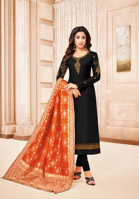 Designer Pure Cotton Jam Silk Semi-Stitched Salwar Suit 1