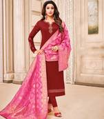 Designer Pure Cotton Jam Silk Semi-Stitched Salwar Suit