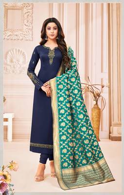 Designer Pure Cotton Jam Silk Semi-Stitched Salwar Suit 1