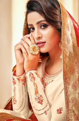 Designer Pure Cotton Jam Silk Semi-Stitched Salwar Suit 2