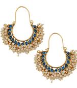 Chandni pearl hoop traditional Indian golden finish earrings saea0879bl