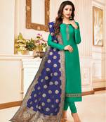 Designer Pure Cotton Jam Silk Semi-Stitched Salwar Suit