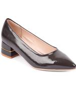 SHERRIF SHOES Women's Grey Block Heel Pumps 