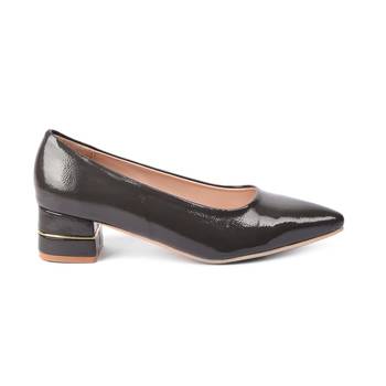 SHERRIF SHOES Women's Grey Block Heel Pumps  2