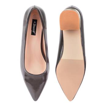 SHERRIF SHOES Women's Grey Block Heel Pumps  4