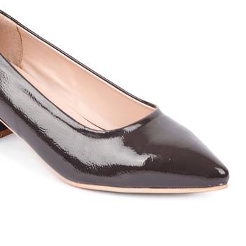 SHERRIF SHOES Women's Grey Block Heel Pumps  5