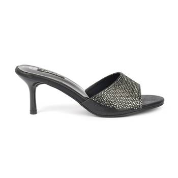 SHERRIF SHOES Women's Black Kitten Heel Mules  2