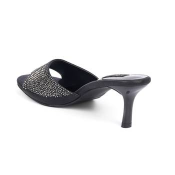 SHERRIF SHOES Women's Black Kitten Heel Mules  3