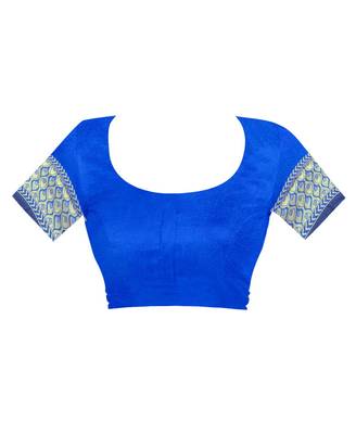 Multicolor woven banarasi silk saree with blouse 5
