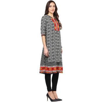 Black printed polyester kurtas-and-kurtis 2