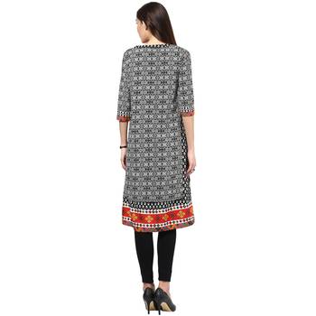 Black printed polyester kurtas-and-kurtis 4