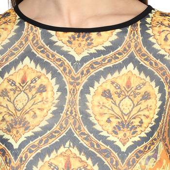 Orange printed polyester kurtas-and-kurtis 5