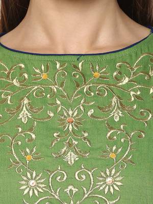 Green printed viscose kurtas-and-kurtis 5