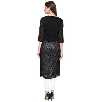 Black printed polyester kurtas-and-kurtis 2