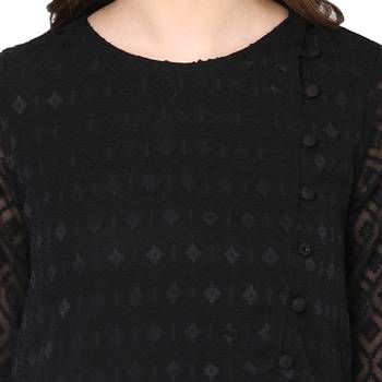 Black printed polyester kurtas-and-kurtis 5