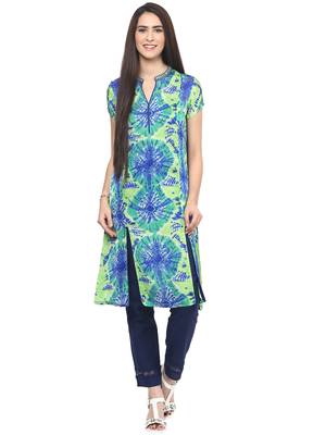 Green printed polyester kurtas-and-kurtis 1