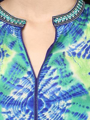 Green printed polyester kurtas-and-kurtis 5