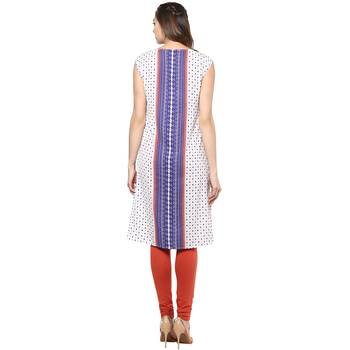 Off white printed polyester kurtas-and-kurtis 3