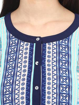 Blue printed polyester kurtas-and-kurtis 5